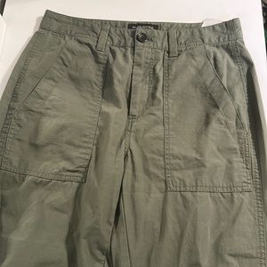 Soft material, straight organ, cargo pants, olive green, size 2